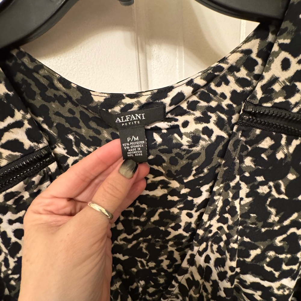 Chic Black and White Animal Print Dress